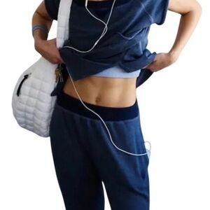 Free People FP Movement One to Beat Midnight Navy French Terry Set